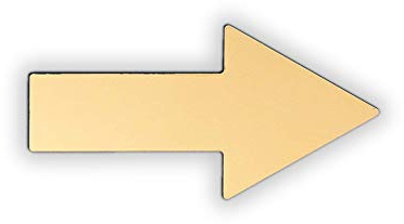 Hinweisschild Pfeil Edelstahl selbstklebend – Wegweiser für WC, Büro, Empfang, Treppe – Richtungspfeil zum Kleben – in zwei Größen– Made in Germany (Goldfarben poliert)