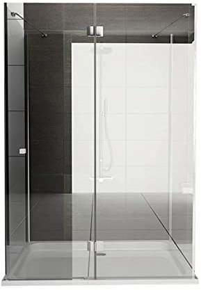 Alpenberger Duschkabine 120x80 Eckeinstieg | Glastür Duschwand für Dusche | Duschtür 120cm breit mit Seitenteil | Duschabtrennung Duschglaswand aus Sicherheitsglas | Eckduschkabine Glasdusche