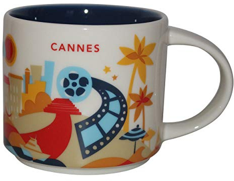 Starbucks Sie Befinden Sich Hier Cannes Keramik-Kaffeetasse Neu Mit Box 14 Unzen Weiß