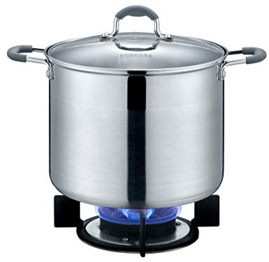 CONCORD Stainless Steel Stock Pot with Glass Lid (Induction Compatible) ((2.5 QT)