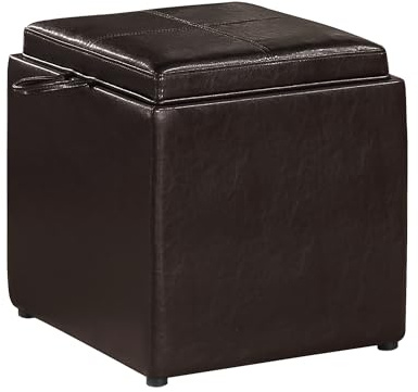 Designs4Comfort Park Avenue Single Ottoman with Stool and Reversible Tray