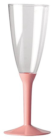 20 X FLUTE + BASE IN PLASTICA VARI COLORI (BASE ROSA)