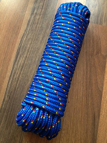 Nr.8 Blaues PP-Seil,Universalseil,Rope 6 mm x 30 m,Kunststoffseil, Tauziehen,Schleppseil,Schleppleine,Vielzweckseil,Bootstau