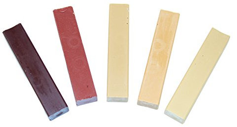 SN-TEC Hartwachs Sortiment für Buche, Erle, Rüster und Mahagoni (Set mit 5 Stangen)