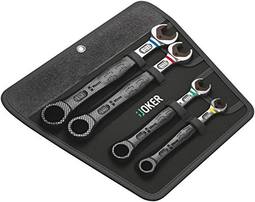 Wera 05020020002 Metric Joker Ratchet Combination Spanner Set in High Quality Pouch (4 Pieces)