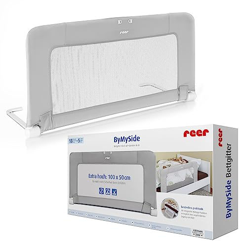 Reer ByMySide, Rausfallschutz fürs Babybett, 100x50 cm Länge, für Betten von 150 - 180 cm, grau