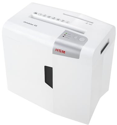 HSM shredstar X5 Aktenvernichter I Partikelschnitt 4,5x30mm I Sicherheitsstufe P-4 I Leiser Home Office Schredder für Papier, CDs, DVDs, Kreditkarten I 18l Auffangbehälter I Papierschredder 5 Blatt
