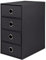 Rössler 1524452704 SOHO - Caja de almacenaje con 4 cajones, A4, color negro