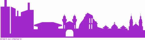 INDIGOS UG - Wandtattoo Wohnzimmer - Wandaufkleber Port - au - Prince (Haiti) 240x63 cm - Flieder e600 Skyline Stadt - Aufkleber Kinderzimmer Schlafzimmer Küche Badezimmer Büro Dekoration