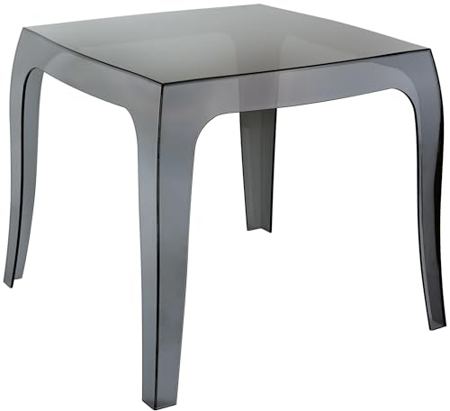 CLP Design Kunststofftisch Queen I Pflegeleichter quadratischer Beistelltisch I Wetterbeständiger Outdoor Tisch, Farbe:schwarz