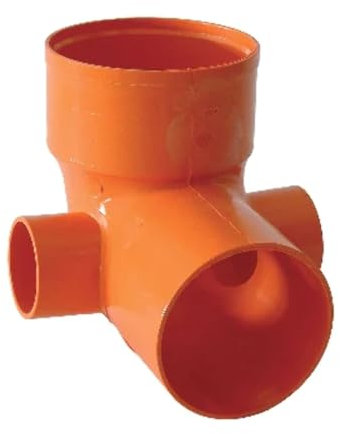 Curve di scarico wc 2 attacchi in PVC rosso 100 attacco 40mm