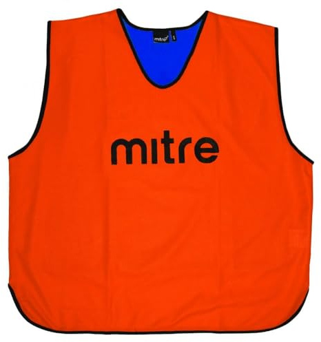 Mitre Pro Fußball-Trainingsleibchen für Erwachsene, wendbar, leichtes Multisport-Leibchen, atmungsaktives Netzgewebe, Orange/Blau, Senior