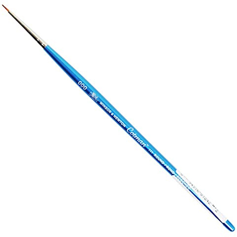 Winsor & Newton 5301030 Cotman Aquarell Synthetikhaar Pinsel - Serie 111 - Rundpinsel, kurzer Stiel mit exzellenter Sprungkraft, Farbtragekraft und Punktgenauigkeit - Nr. 000 - 1 mm | Synthetik, kurzer Griff, vernickelte Messingzwinge, einfache Reinigung, Mischung aus dicken und dünnen Fasern