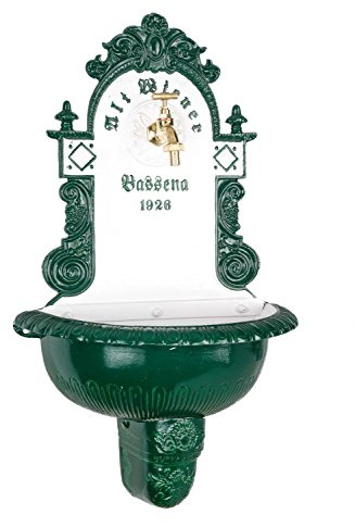 aubaho Fontaines murales Fontaine 71,5cm évier en Aluminium dans la Fontaine Jardin de