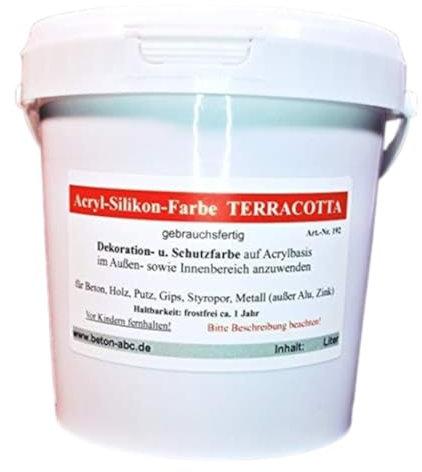 Terracotta - Betonfarbe Acryl Silikon 5 Liter, (EUR 14,80 /L)