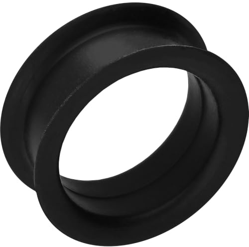 PIERCINGLINE Silikon Double Flared Tunnel EINFARBIG - Schwarz, Weiß