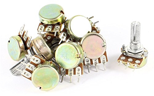 Sourcingmap 10 x 100K Ohm B100K 3 stift enkel linjär konisk roterande potentiometer