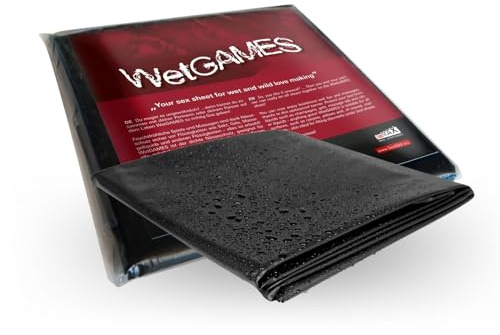 JOYDIVISION SexMAX WetGAMES Drap Noir I Drap de lit 180 x 220 cm I Drap PVC pour Jeux de Partenaires & Massages I Protection Contre l'humidité pour Le lit I Lavable à 30°C I Imperméable