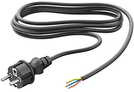 ledscom.de Enchufe Schuko tipo F con cable externo, 2 m, negro, 3 x 0,75 mm²