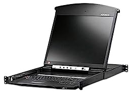 ATEN Corp 16-Port 19 Dual Rail Cat5 IP LCD KVM Switch, Black, Slide Actuator, Manual Operation