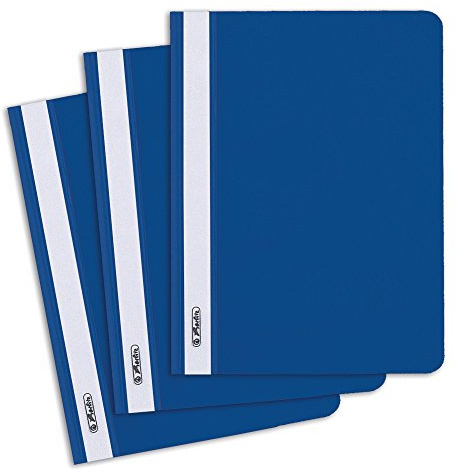 Herlitz 11256625 snabbhäftapparat A5 med transparent framlock, 10 stycken, blå