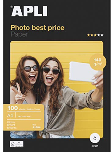 Apli - Glossy Photo Paper 140gsm - Pack of 100