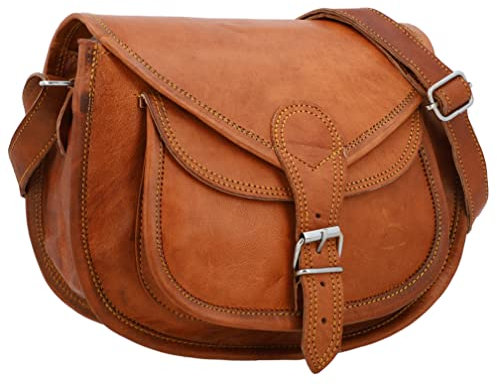 Gusti Leder Umhängetasche Evelyn | Handgefertigte Ledertasche Damen für Alltag & Freizeit I Elegante Leder Handtasche Damen aus Ziegenleder