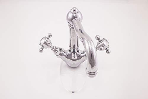 Nicolazzi half dome Crystal monotrou bidet vidage automatique avec canne rotatif poignées en cristal 1434 CR 93 italien Antique pour maison et salle de bain, cuisine