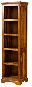 MASSIVMOEBEL24.DE | Oxford Regal Akazie 54x44x195, Farbe:Hellbraun lackiert, Größe:54x44x195 cm (BxTxH)