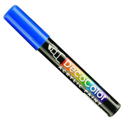 UCHIDA 315-C-3 Marvy Deco Color Chisel Tip Acrylic Paint Marker, Blue