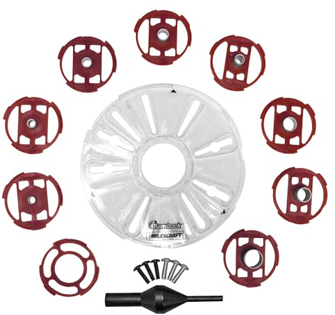 Milescraft Plaque de Base pour Défonceuse, Kit de Bagues de Copiage, Métal, Fixe, Accessoire de Défonceuse, 178 mm, 1261 Metric