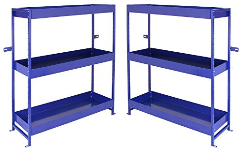 Monster Racking 2 x Fahrzeugeinrichtung Auto-Regal Sortiersystem Regalsystem Werkzeugregal Transporter 116,5cm x 115cm x 34,8cm Auto Regalsystem Werkstattregal Metallregal Autoregal Fahrzeugregal Blau