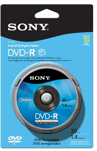 Sony 8cm Write-Once DVD-R Skin Pack 10 Pack