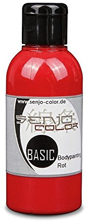 Bodypainting Farben Senjo Color Basic 75ml Rot I Gesichts- & Körperfarbe I Karneval, Fasching I Pinsel & Airbrush Farbe
