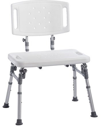 TRENDMOBIL DHB-R 250 Duschhocker XL mit Rückenlehne in Weiß aus Polyethylen hoher Dichte (HDPE)