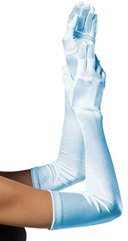 LEG AVENUE Damen Leg Avenue 16b - Ekstra lange satinhandsker, en størrelse (lyseblå) Extra Long Satin Gloves, Hellblau, Einheitsgröße EU