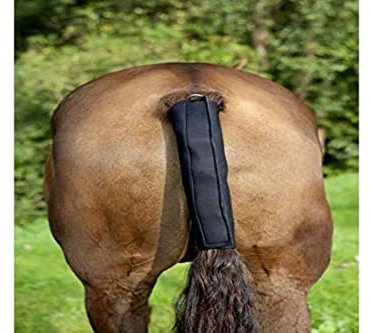 PFIFF 005048 Schweifschoner, Schoner für Schweif, Pferdeschweif, abwaschbarer Kautschuk, mit Befestigungsring, Schwarz