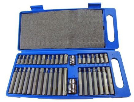 US Pro Bergen B2200 - Juego de 40 boquillas Torx estriadas hexagonales