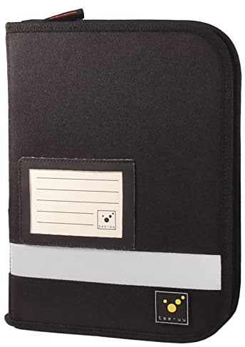 tee-uu TRIP Organizer Fahrtenbuchmappe mit Ringbuchmechanik DIN A5 Hochformat (rot und schwarz) (schwarz)