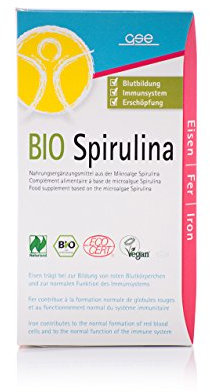 GSE Naturland Bio Spirulina Tabletten - 550 Spirulina Bio Presslinge hochdosiert, 6000 mg pro Tagesdosis - Bio Algen, enthalten Eisen - Vegan, ohne Zusätze - Produziert in Deutschland, Laborgeprüft
