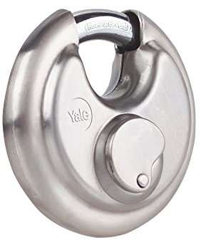 Yale Lucchetto in ottone Y1130040080X 40 mm con arco lungo carbonitrurato e 2 chiavi: corpo resistente con anello protettivo per sicurezza antifurto di armadi cancelli e cassette