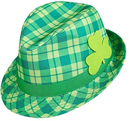 W WIDMANN MILANO Party Fashion - Fedora Hut St. Patrick's Day | Mit irischem Kleeblatt für Karneval, Mottoparty und St. Patrick's Day