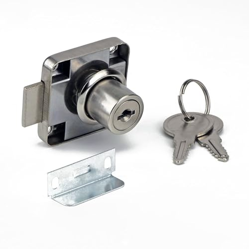 Mprofi MT® 5 Piezas | SCerraduras para Muebles con Llave | Sistema de Cierre Atornillable para Armarios y Cajones | Herrajes de Seguridad Metálicos para Puertas y Mobiliario