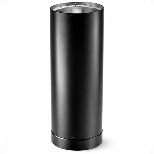 DuraVent DVL 6DVL-24 Easy to Install 6 Inch Galvanized and Stainless Steel Double Wall Wood Burning Stove Pipe to Vent Smoke or Exhaust, Black