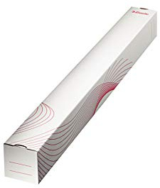 Esselte Standard Versandhülse 750 mm, Eckige Wellpappe, Für den Versand, die Archivierung oder den Transport von gerollten Postern und Plänen, Versandkarton, 10 Stück, Weiß/Rot 20957