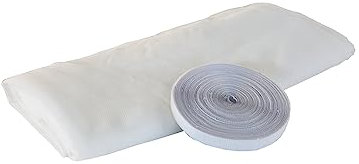 Windhager Insektenschutz Fliegengitter Fenstergitter Schädlingsschutz Insektenschutzgewebe, elastisch, gute Durchsicht, inkl. Montage-Klettband, weiß, 130 x 150 cm