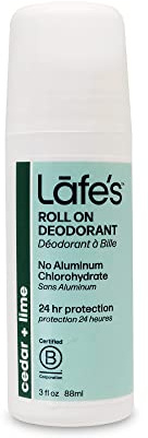 Lafe's Natural Deodorant | 3oz Roll-On Aluminum Free Natural Deodorant for Men & Women | Paraben Free & Baking Soda Free with 24-Hour Protection | Cedar & Lime