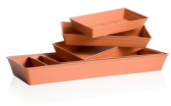 bama Maceta Rectangular Platos, Terracota, 50 x 20 cm