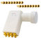 Premium X Octo LNB Collegamento Diretto Bianco 8 utenti Ricevitore Convertitore di Segnale TV satellitare HD 4K incl. 16x F-Plug in Oro con Anello di Tenuta