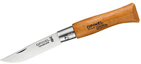 Opinel Carbon Erwachsene Messer-Größe 4-Nicht rostfrei, Natur, N° 4